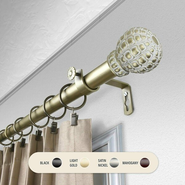 Kd Encimera 1 in. Velia Curtain Rod with 66 to 120 in. Extension, Gold KD3725999
